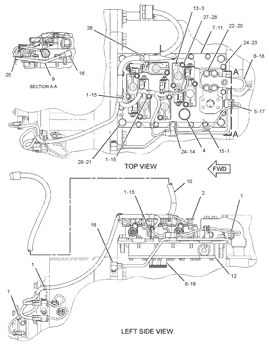 Caterpillar SIS picture for 980H Transmission wiring harness 231-9379